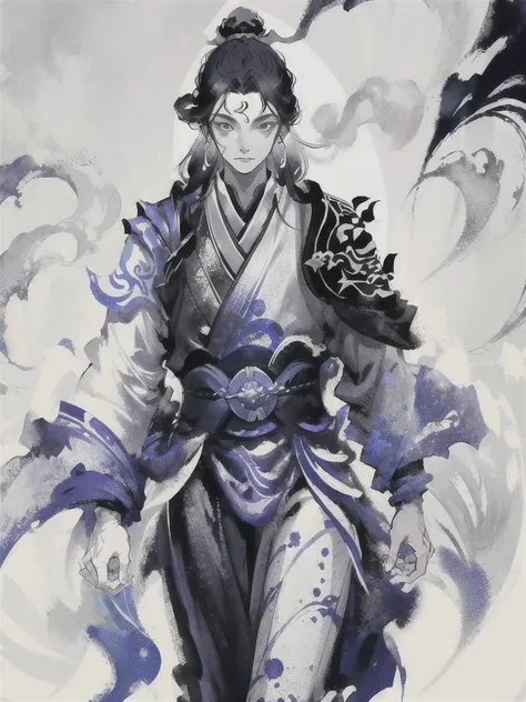 best quality, masterpiece,( male focus:1.3),
1man, handsom, solo, ink paint, ink wash, white background, simple background, hanfu, taichi, red monochrome, long hair, strong, sword
<lora:InkC:0.8>