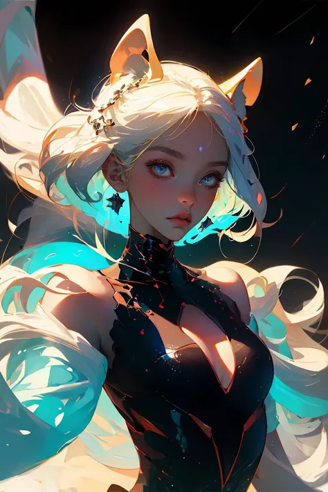 (best quality, masterpiece), omnipotent goddess, universe, milky way, particles, black hole, transcendent being