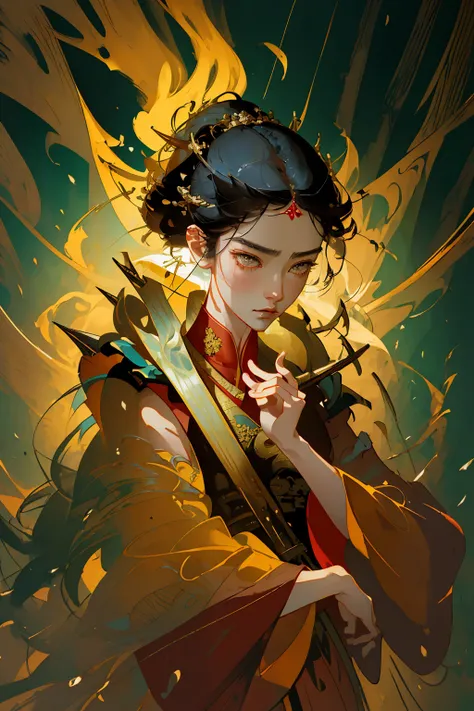 MeiyuCipher orange spike aura in motion, damaged chinese clothes, floating pieces, painted by art by tsuyoshi nagano, greg rutkowski, artgerm, alphonse mucha, spike painting, trending on artstation, sharp focus, studio photo, intricate details, highly detailed, by greg rutkowski
best quality, absurdres, (highly detailed:1.2)