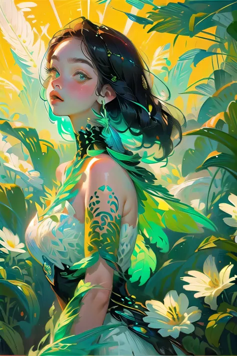 (NSFW:1.3), (masterpiece, top quality, best quality, official art, beautiful, cosmic, atmospheric, psychedelic, dreamlike and aesthetic:1.2), (1girl, green punk rock mohawk hair, tons of tattoos and piercings:1.2, super huge enormously gigantic tits), extreme detailed,(fractal art:1.3),colorful,highest detailed, cherry blossoms and butterflies blowing in the wind 