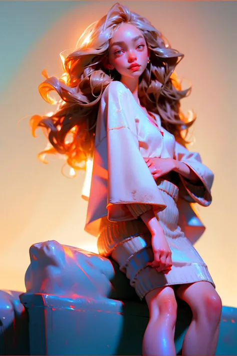 ((highest quality, 8K, Raw photo)), (Realistic, Photorealistic:1.37), (Face Focus:1.1), Small breasts, flat chest, Long hairs, A Japanese Lady, 20yr old, Japan idol system, (white sweatshirt:1.1), Skirt, Sitting, Arms up, From below, Sunlight, Movie Lighting,