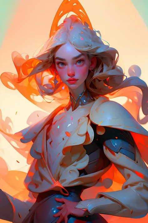 (best quality, masterpiece, unparalleled-masterpiece, perfect artwork), (award winning), 1girl, magma| Iridescence, (walk cycle pose | Combat pose), (Spectrolite| Fluorite), Genuine Facial Expressions, (( Demoiselle crane :0.85)), Full Lips, Double Eyelids, Rosy Cheeks