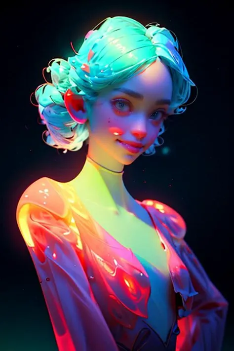 <lora:C D_20230617011627:1>, c4d, cute, 3D, 1girl, bioluminescence, smile, masterpiece, best quality,