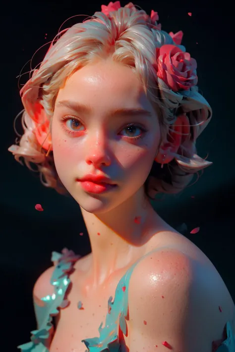 abstract,unrealistic fantasies,best quality,masterpiece,8k,photo-realistic,ultra high res,extremely detailed,photo background,
(1girl:1.3),solo,(Roses for the Poor:1.4),
fluid,Trending on artstation,[detailed eyes:1.2],unparalleled masterpiece,radiant skin,clean monochrome background,