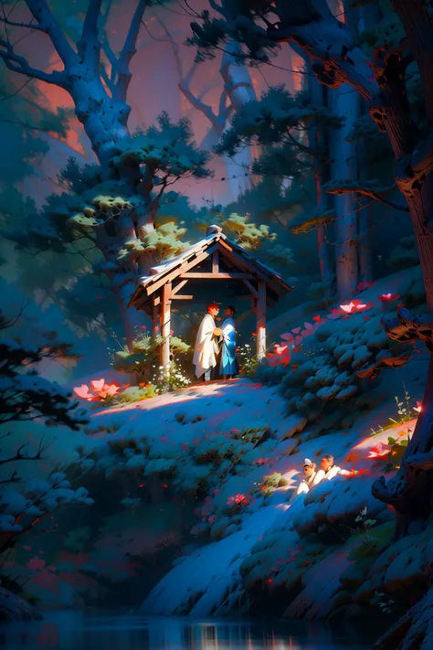 By the babbling brook's serene embrace, stands a cottage bathed in nature's grace. Nestled 'neath a canopy of trees, where tranquil whispers float on gentle breeze.,
<lora:add_detail:1>, <lora:NijiExpressV2:0.9>,