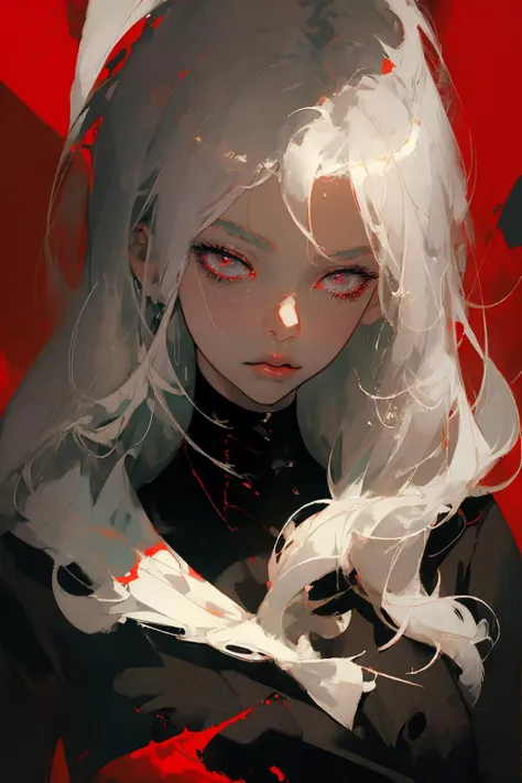 1 beautiful woman, office suit, coat, shirt,
silver hair
(Sui Ishida, oil painting )
abstract, red background
(masterpiece, best quality),
