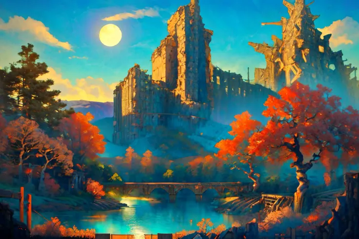 (RAW photo, 8k uhd, Analog style, Masterpiece, Best Quality, Highres:1.4), (dramatic, cinematic:1.2), BREAK,
shot of colorful hyperdetailed fantastic fantasy mysterious magic landscape, above clouds, (medieval elven fantasy (village:1.35), (steampunk:1.05) (peasant:1.15) (robots:1.1) (crowd:1.35), playing (little steampunk (girl:1.25):1.1), (farm:1.31), (lake, (river:1.14):1.15), (bridges:1.4), (waterfalls:1.35), (boat:1.4), (dock:1.1), (cliff:1.35), road, (green:1.05) valley, (flowers:1.2), (maple trees:0.65), (green:1.05) (fields:1.3), (fences:1.3), (snowy:1.17) (pines:1.1), (pink:1.0) (flowering tree:1.12):1.22), BREAK,
((mountains:1.22), (futuristic:1.15) (overgrown:1.27) (skyscrapers:1.53) (ruins:1.35), (market, water wheel, castle:1.14), (colorful houses:1.2), birds, stairs, spaceport, ((bright morning sun daylight:1.05) rainbow pure (blue:1.05) sky, glowing:1.05), starry, crescent, meteor, ((fluffy cloud:1.2), godrays, light particles:1.05), various seasons, steam, smokes:1.2), BREAK,
(photorealistic:1.2), (intricate:1.3), (light theme:1.3), (inspiring joyful atmosphere:1.2), (fabulous, fantasy, mysterious, science fiction, post-apocalypse, incredible, amazing, happy, sunny, pastoral:1.2), (hyperdetailed, absurdres:1.2), (colorful, saturated:1.4), colorful lighting, BREAK,
<lora:more_details:1>,