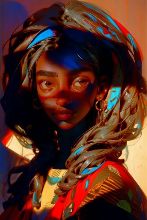 1 female, beautiful,  dark skin
(best quality, masterpiece, by  Ghada Amer)