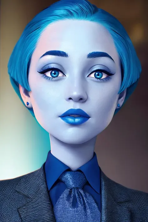 cartoon, aquamarine, ultra-detailed, ultra-realistic, tuxedo, short hair, no_nose, blue eyes, short hair, blue skin, facial mark, two-tone hair,
<lora:Aquamarine:0.8>