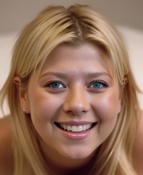 tarareid (best quality), (masterpiece:1.2), (realistic), (film grain:0.8), (Valencia Warmth:0.6), chromatic aberration, masterpiece, best quality, perfect anatomy, (20 years old cute girl), 1girl, masterpiece portrait, (beaming smile:1.35), in bed (Sympathetic face), nude, legs open, nipples, legs, (from below), (medium close up), (razz face), (wide smile mouth),