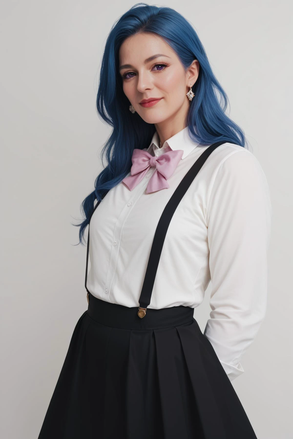 <lora:Ð¡Ð»Ð°Ð¹Ð´ÐµÑ Ð²Ð¾Ð·ÑаÑÑа ÑеалиÑÑиÑнÑй:-3>, <lora:Furude Rika:1>furude rika, blue hair, purple eyes,white shirt, pink bow, suspenders, black skirt, Score_9, Score_8_up, Score_7_up, Score_6_up, Score_5_up, Score_4_up, BREAK,1girl in full growth, best quality, masterpiece, ultra-detailed, high quality,good quality,1 girl,(master piece,high resolution, ultra detailed,8K,16K),look at viewer