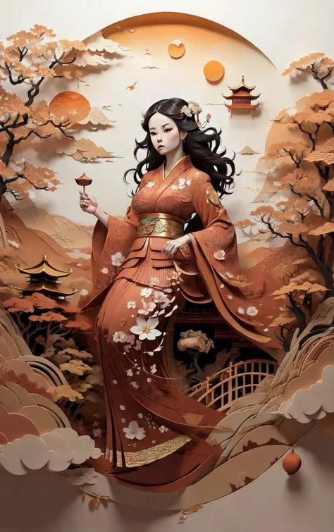 (masterpiece, best quality:1.4), insaneres, absurdres, solo, looking at viewer,BREAK
LoConARTSTYLE_Paper_Kirigami_ownwaifu, art_nouveau, kirigami, fine art,
1girl, solo, flower, tree, long hair, black hair, hair ornament, dress, cherry blossoms, long sleeves, japanese clothes, chinese clothes, full body, wide sleeves, (moon), cloud, waterfall, east asian architecture,
<lora:LoConARTSTYLE_Paper_Kirigami_ownwaifu:1>
,