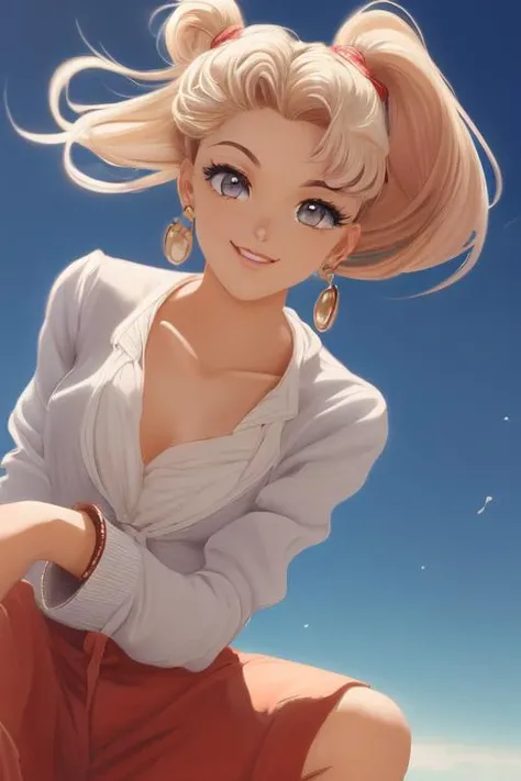 Anime style, art by artgerm, sailor moon style, manga, (masterpiece, best quality, ultra-detailed, highres), perfect face, sidelighting, lustrous skin,(bloom), (shine), lighting, ray tracing, sci-fi, city, outdoor,1girl, solo, jewelry, earrings, blue eyes, looking at viewer, bangs, red hair, ponytail, pants, long hair, pink hair, long sleeves, jacket, depth_of_field,very detailed background, highly detailed background, Masterpiece, Ultra detailed, great composition,Dynamic angle,[Bottle bottom],(wide shot), extremely delicate and beautiful,(Highest picture quality), (Master's work), (Detailed eyes description),(Detailed face description), (fantasy), depth of field, solo,Beautiful girl,extreme light and shadow, masterpiece, rich in detail, (fine features), (highest quality), (masterpiece), (detailed eyes), (beautiful) detailed girl,beautiful detailed eyes,(straight-on), full body, flower field:1, flower petals falling, summer:1.2, happy, smile,(extremely detailed CG unity 8k wallpaper),(masterpiece), (best quality), (ultra-detailed), (best illustration),(best shadow), seductive , sunset , sunshine , sun , perfect lighting , perfect anatomy , shy , date , sitting , beautiful , solo, (hair ornament), long hair, whirlwind of water , upper body , close to camera , pov