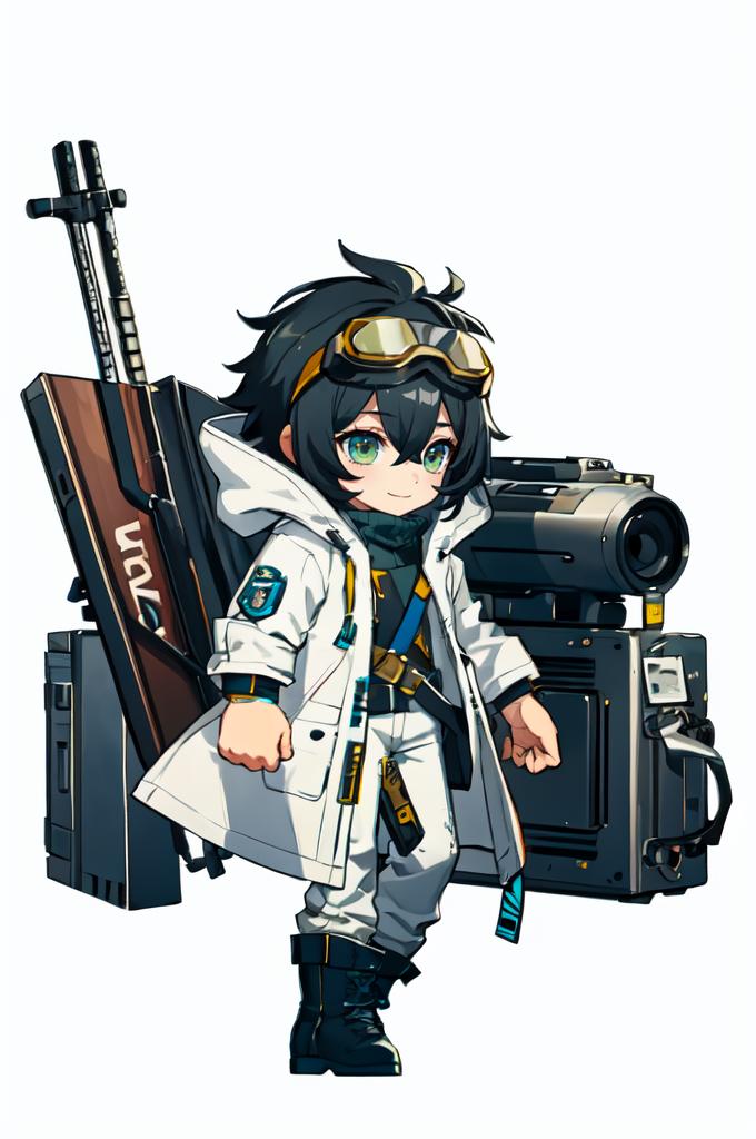 A cartoon image of a woman with a gun and a gun - SeaArt AI
