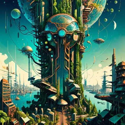 <lora:xl_more_art-full_v1:0.7>, (best quality:1.5), (intricate emotional details:1.5), (ultra detailed), (sharp details), a detailed digital illustration of A cybernetic city on a post-apocalyptic Earth, where humans and machines coexist in a delicate balance., Dramatically lit, (Clean vector:1.3), asymmetric <lora:PE_EpicLand:1> PEEpicLand, <lora:more_details:1>