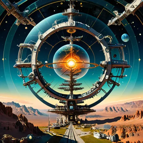 <lora:xl_more_art-full_v1:0.7>, (best quality:1.5), (intricate emotional details:1.5), (ultra detailed), (sharp details), a detailed digital illustration of A space station with a unique time dilation field, allowing for time travel experiments., Flickering light, (Holography:1.3), asymmetric <lora:PE_EpicLand:1> PEEpicLand, <lora:more_details:1>