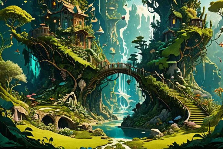 <lora:xl_more_art-full_v1:0.7>, (best quality:1.5), (intricate emotional details:1.5), (ultra detailed),  (sharp details), a detailed digital illustration of [my-custom-wildcards/fantasy-settings:A celestial garden of floating islands, each sustaining unique and exotic plant and animal life:0.7], Global illumination, (Clean vector:1.3), (asymmetry:1.3) <lora:PE_EpicLand:0.7> PEEpicLand, <lora:more_details:1>