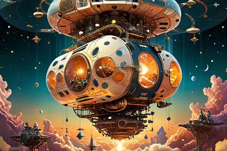 <lora:xl_more_art-full_v1:0.7>, (best quality:1.5), (intricate emotional details:1.5), (ultra detailed),  (sharp details), a detailed digital illustration of [A space station suspended in a cosmic gas cloud, harnessing its unique resources for energy and technology:[A pocket dimension filled with mischievous fey creatures and unpredictable magic:0.3], Hard Lighting, (Solarpunk:1.3), (asymmetry:1.3) <lora:PE_EpicLand:0.7> PEEpicLand, <lora:more_details:1> <lora:sdxlaarg_aerial:0.7> archiaerialview, architecture, sunset <lora:Sacred_Geometry_XL:0.7> sacred geometry
