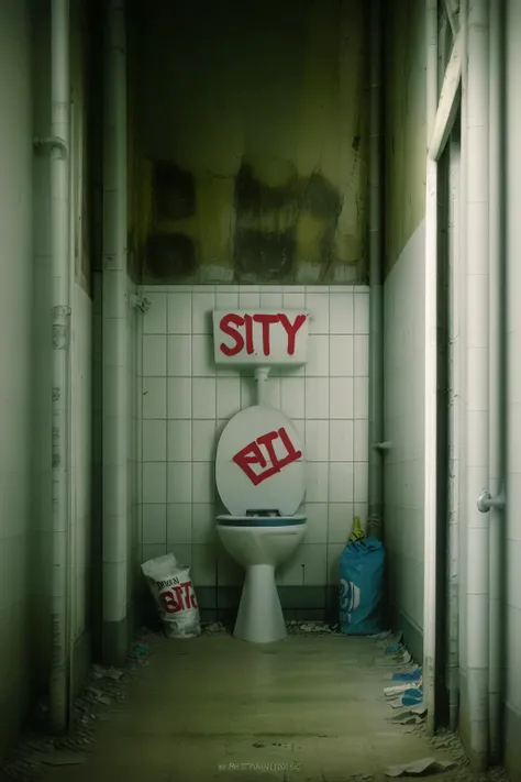 (masterpiece, best quality),no humans,indoors,<lora:dirty toilet_v1:0.7>,ruanyi053,(dirty toilet,toilet,toilet paper,condom packaging,used condoms,dirty tiles,dirt,filth,dirty,beer cans,cups,bottles,newspapers,food,handrails,Dirt that cannot be washed away,yellow urine stains,urine on the floor,graffiti on the wall,dim lighting,dirty:1.1),<lora:nighttime_v1:1>,