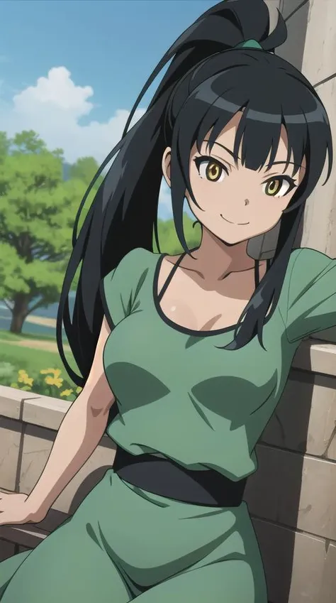 masterpiece, best quality,
hattori shizuka, 1girl, bangs, ponytail, light smile,
sundress, green dress, medium breasts, outdoors,
<lora:strike-witches-501st-hattori-shizuka:0.8>