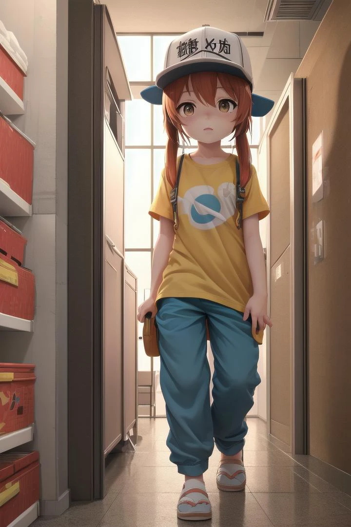 <lora:platelet:0.7> platelet \(hataraku saibou\), pants
The soft lighting and detailed surroundings create an immersive environment where imagination runs wild