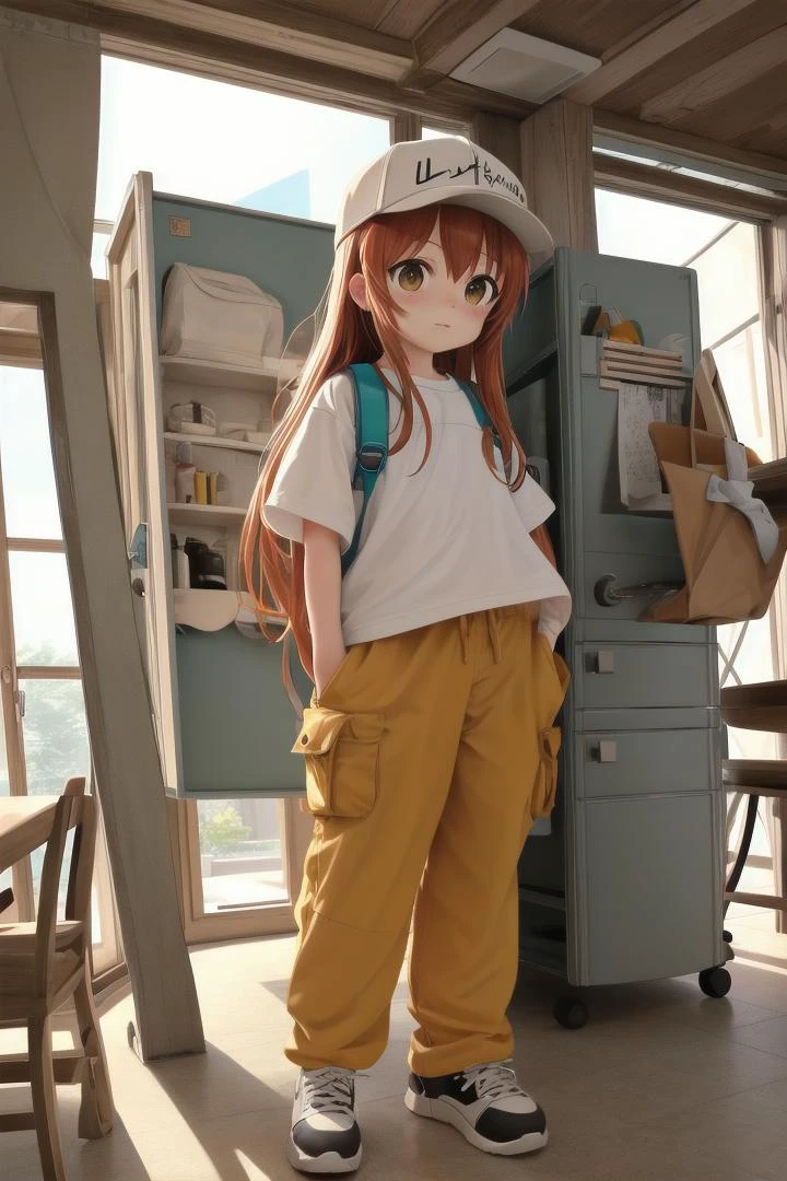 <lora:platelet:0.7> platelet \(hataraku saibou\), pants
The soft lighting and detailed surroundings create an immersive environment where imagination runs wild
