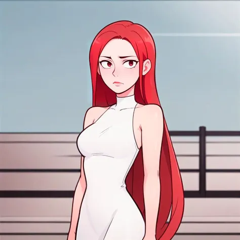 score_9, score_8_up, score_7_up, woman with red hair, standing in tight white dress, upper body <lora:FurutsuHentaiPony:0.7> <lora:KimPossiblePony:0.7>
