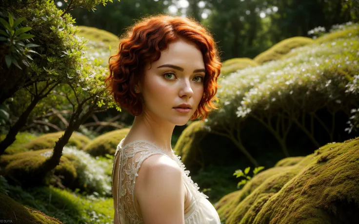 (4K), (Highest quality), (Best details), (Realistic),Heavy rain in the Cretaceous forests of the Mesozoic era、Completely nakedの美しいティーンのフランス人の女、Redhead Perm、Tattoo、I&#39;m shivering with goosebumps、Completely naked、Big Breasts、The dark and deep forest of the Cretaceous Period of the Mesozoic Era、dinosaur