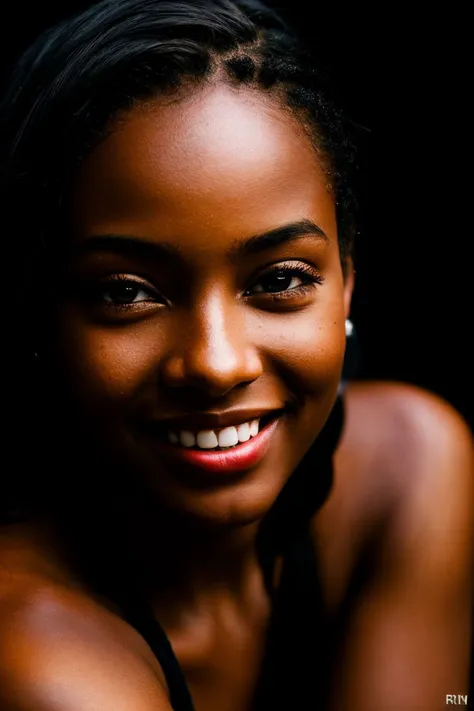 (((realistic))) photo, masterpiece, highest quality, (detailed face and eyes:1.1), 1girl, grin512, extremely delicate and beautiful black girl, dynamic pose, (rim lighting,:1.4) two tone lighting, red hue, (to8contrast style)