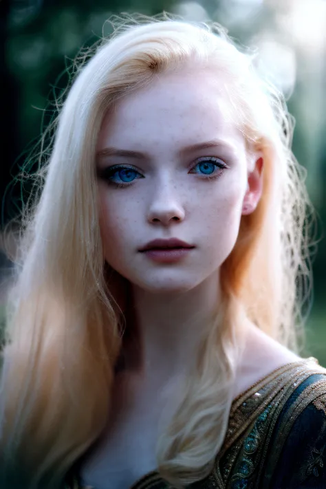 close up portrait of a (((young))) girl, classical beauty, pale skin,  blonde hair, looking at viewer,   moody, art photography, hyperrealism, anamorphic lens flare, elegant, shallow depth of field, haze, volumetric lighting, photo, canon 35 mm lens, aperture f/2.0 (8k uhd), highly detailed skin, atmosphere, <lora:detail_slider_v4:0.5>