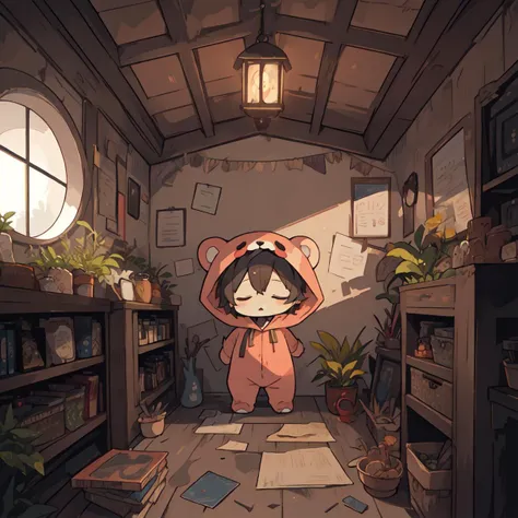 best quality,hobbit home,botanical art,
(solo,chibi:1.2),sleeping,bear kigurumi,
indoors,
<lora:hobbit house_v1.0:0.8:stop=10>,
<lora:hyperrefiner_v090:1.0>