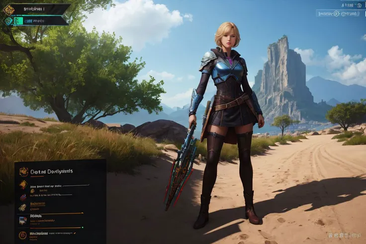 <lora:VYDIA_v1:0.7>
a futuristic rpg VYDIA, (game store overlay), (outfit items list ), item descriptions, top left currency cost, BREAK
(semi realistic graphics), dutch angle, dolly zoom, deep shadows, intricate details
