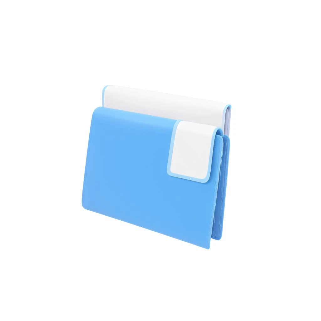 masterpiece, best quality, blue folder, cute, 3dzujian, 3d rendering, Cartoon material, clean background, white background, blank background,  <lora:3dzujianV3-000010:0.7>
