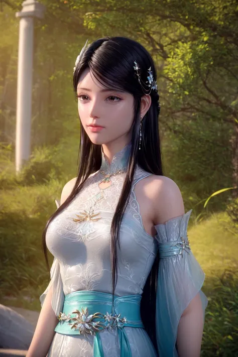 xuner,(ultra high res,photorealistic,realistic,best quality,photo-realistic),3d,
(crystalstexture skin:1.2), (extremely delicate and beautiful),(natural lighting),
1girl,jewelry,long hair, black hair, looking at viewer, earrings, <lora:5xuner-19:0.6>,<lora:add_detail:0.7>,white skin, soft lighting, absurdres,shiny skin, hair ornament, large breasts
