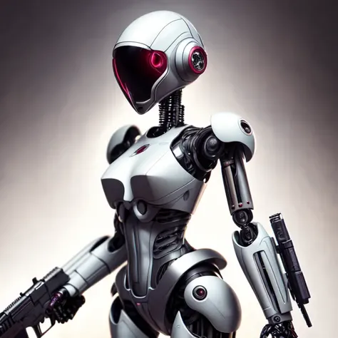 photo, drawing of a female robot holding a gun (ghostshell style:1) <lora:djzGhostShellV21:0.8>