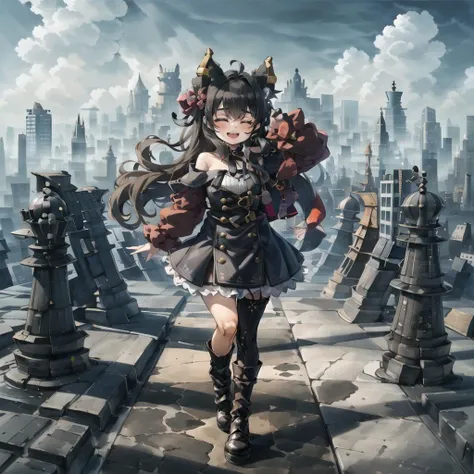 <lora:motav2-10:0.8>, happy ,1girl, city, <lora:ChessGame-20:1>, as a piece , chsworld