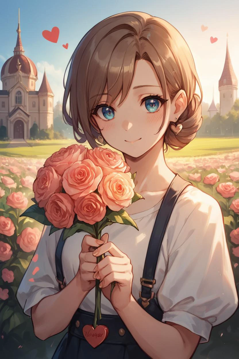 (Photo:1.3), highdetail, score_9, score_8_up, score_7_up, score_6_up, score_5_up, score_4_up, cute-girl, holding flowers made of candy-hearts, valentines-day-hearts-background, romantic colors, (magical, magnificent, masterpiece:1.3), (high details, 8k:1.3)