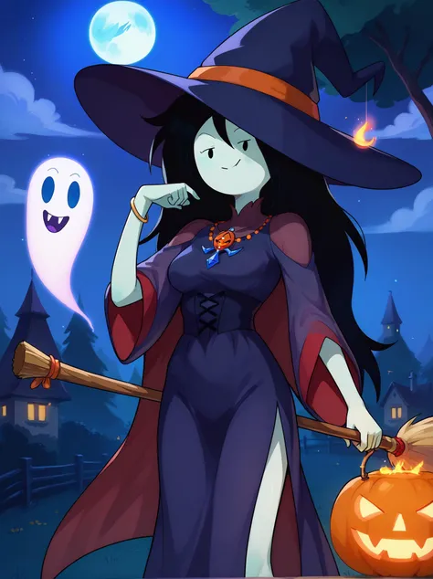 score_9, score_8_up, score_7_up, source_anime, rest of the prompt, BREAK
absurdres, night, full moon, ghosts, outdoors
fire, magic, dynamic pose, medium breasts
smile, closed mouth
witch, hat, witch hat, dress, halloween, robes, jewelry
holding broom
Marceline, marceline abadeer
cowboy shot
<lora:witch-ponyxl-lora-nochekaiser:0.5>, <lora:Marceline_PDXL:1>