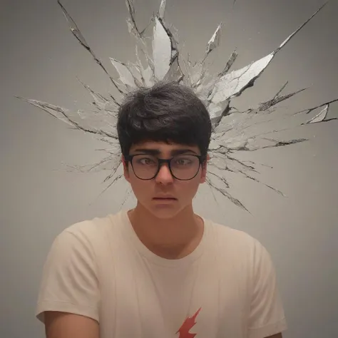 score_9, score_8_up, score_7_up, score_6_up, score_5_up, score_4_up, markury, male focus, 1boy, glasses, brown eyes, black hair, tshirt, sparks, shattered glass, stars, source_cartoon <lora:MarkLyCORIS-Prodigy:0.8>