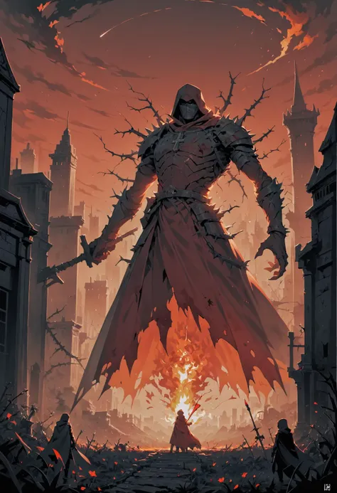 score_9, score_8_up, score_7_up, score_6_up, score_5_up, score_4_up,
weapon, sword, blood, standing, red theme, red sky, cape, corpse, cloak, red background, 1boy, outdoors, grass, scenery, sky, cityscape, solo, building, plant, city, ruins, death, fire, cross, holding, male focus, planted, multiple boys, tombstone, from behind, 1girl, monochrome, wide shot, holding weapon, grave, graveyard, robe, helmet, planted sword, crown, long hair, city lights, hat, armor, vines, tree, skyline, ambiguous gender, 1other, short hair, monster, hood, smoke, holding sword, facing away, white hair, pink sky, thorns, silhouette, lying, looking at viewer, 2boys, impaled, horizon, multiple others, statue, flower, embers, tower, from side, long sleeves, blood on clothes, mask, giant, broken, fantasy, solo focus, torn clothes, axe, old, blood splatter, barbed wire, polearm, closed mouth, staff, pink theme, orange theme, burning, skyscraper, umbrella, spear, blood on weapon, cloud, landscape, wheel, battlefield, 6+boys, full body, gloves, castle
<lora:Anime Summer Days 2 Style SDXL_LoRA_Pony Diffusion V6 XL:0.8>