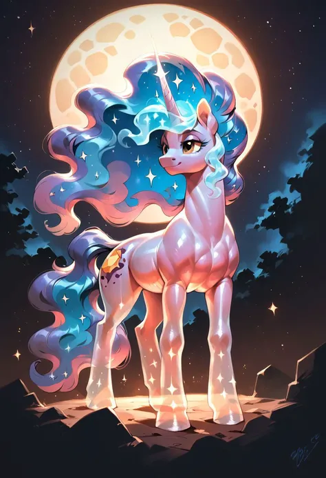 score_9, score_8_up, score_7_up, (source_pony:1.0), beautiful translucent goddess of the afterlife, (sparkling translucent skin:1.3), cosmic hair, cosmic crown, gigantic cosmic breasts, huge hips, cosmic skin, naked, dynamic pose, feral pony, ethereal background, (dynamic lighting:1.1), (detailed marvel style:1.0), (detailed image, high resolution, 5k resolution, denoise:1.0)
