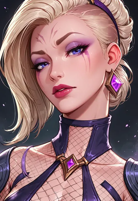 score_9, score_8_up, score_7_up, 1girl, Kai'sa from League of Legends, eyes half closed, fishnets bodysuit, high heel boots, presenting , close up, salon background, <lora:Smooth Anime 2 Style SDXL_LoRA_Pony Diffusion V6 XL:0.8> <lora:Line Art Style SDXL_LoRA_20r_20e_8i_nr32_a16_Pony Diffusion V6 XL:0.8>