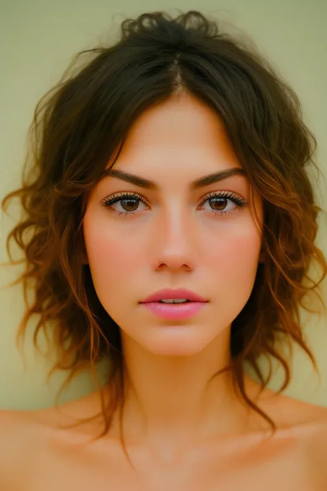 a photo of (((medium body))) 28yo woman DemetOzdemir01, brown eyes, 1girl, solo, short hair, chin length blunt hair, collar wearing, regular eyelashes, Photorealistic, Hyperrealistic, Hyperdetailed, analog style, detailed skin, (Foundation - Lighter Shade, Concealer - Lighter Shade, Highlighter, Brightening Primer, Illuminating Powder, Color Corrector - Peach or Pink Tones), soft lighting, subsurface scattering, realistic, masterpiece, best quality, ultra realistic, 8k, golden ratio, Intricate, High Detail, film photography, soft focus, RAW candid cinema, 16mm, color graded portra 400 film, remarkable color, textured skin, remarkable detailed pupils, realistic dull skin noise, visible skin detail, skin fuzz, dry skin, shot with cinematic camera, detailed skin texture, (blush:0.5), (goosebumps:0.5), matte skin,   <lora:DemetOzdemir01-000007:1>, front view, straight on