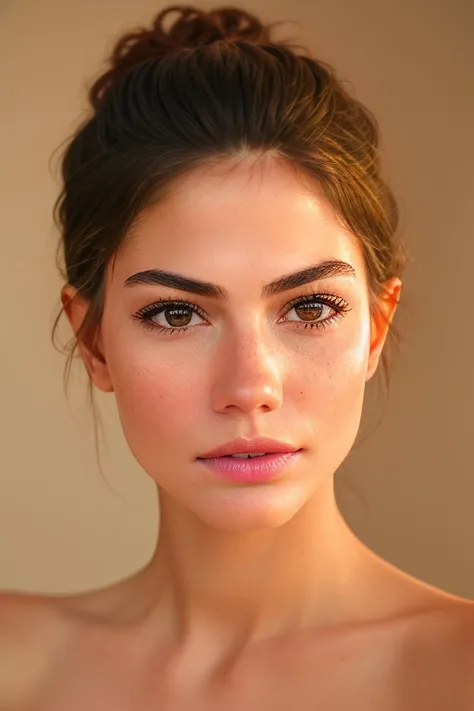 a photo of (((medium body))) 28yo woman DemetOzdemir01, brown eyes, 1girl, solo, short hair, chin length blunt hair, collar wearing, regular eyelashes, Photorealistic, Hyperrealistic, Hyperdetailed, analog style, detailed skin, (Foundation - Lighter Shade, Concealer - Lighter Shade, Highlighter, Brightening Primer, Illuminating Powder, Color Corrector - Peach or Pink Tones), soft lighting, subsurface scattering, realistic, masterpiece, best quality, ultra realistic, 8k, golden ratio, Intricate, High Detail, film photography, soft focus, RAW candid cinema, 16mm, color graded portra 400 film, remarkable color, textured skin, remarkable detailed pupils, realistic dull skin noise, visible skin detail, skin fuzz, dry skin, shot with cinematic camera, detailed skin texture, (blush:0.5), (goosebumps:0.5), matte skin,   <lora:DemetOzdemir01-000007:1>, front view, straight on