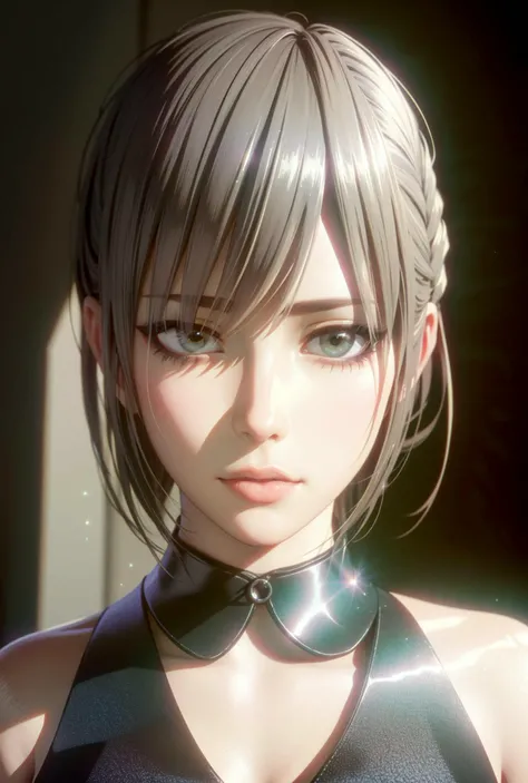 masterpiece, best quality, photorealistic, 1girl, solo, looking at viewer, upper body, , , , <lora:yin_darker_than_black:0.74>, yin_darker_than_black, grey hair, purple eyes, , , superhero fiction, 8k resolution