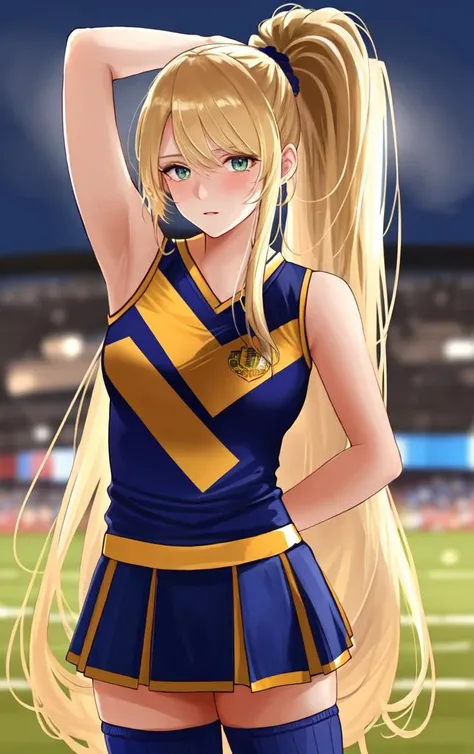(dark shot:1.2), 80mm, beautiful blonde girl wearing ponytail wearing cheerleader outfit standing on football field best quality (high detailed skin:1.
2) ,
(best quality:1.
4) ,
(blemishes:1) ,
(highly detailed clothes:1) (highly detailed face:1) ,
(((real hair)))<lora:epi_noiseoffset2:1.
0>, soft light, sharp, exposure blend, medium shot, bokeh, (hdr:1.3), high contrast, (cinematic:0.9), (muted colors, dim colors, soothing tones:1.15),(hyperdetailed:1.2), (noir:0.4)