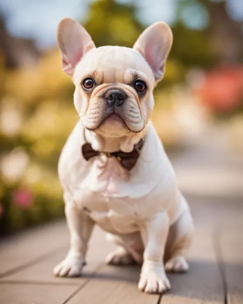 Tilt-shift photo of HDR, otherworldly, French Bulldog, it is Young, wallpaper, masterpiece, highly detailed, dslr, <lora:FF.109dreamshaperXL10_alpha2Xl10.LyCORIS:1.95> . Selective focus, miniature effect, blurred background, highly detailed, vibrant, perspective control