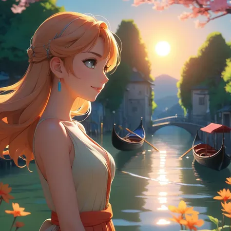 anime artwork <lora:FF.108dynavisionXLAllInOneStylized_release0534bakedvae.LyCORIS:1.88>, (art by Krenz Cushart:0.8) , anime key visual, Methaphysical painting, landscape of a (woman:1.1) and Gondola, it is Magical, Sun in the sky, Anime screencap, Fairy-Tale, Sunlight, Depth of field 100mm, BW . anime style, key visual, vibrant, studio anime, highly detailed