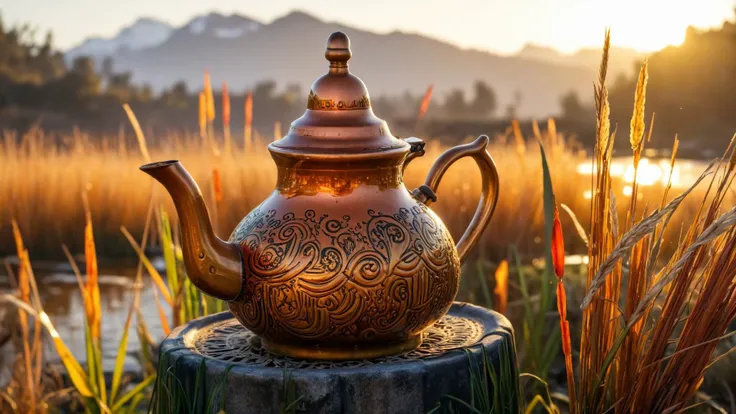 (teapot:1.2) , it is Groovy, winter reeds, at Golden hour, Vibrant Color, unreal engine, extremely detailed CG Unity 8k wallpaper, expressive, <lora:pixel_art:4.0> <lora:AtayV2:0.8> Atai