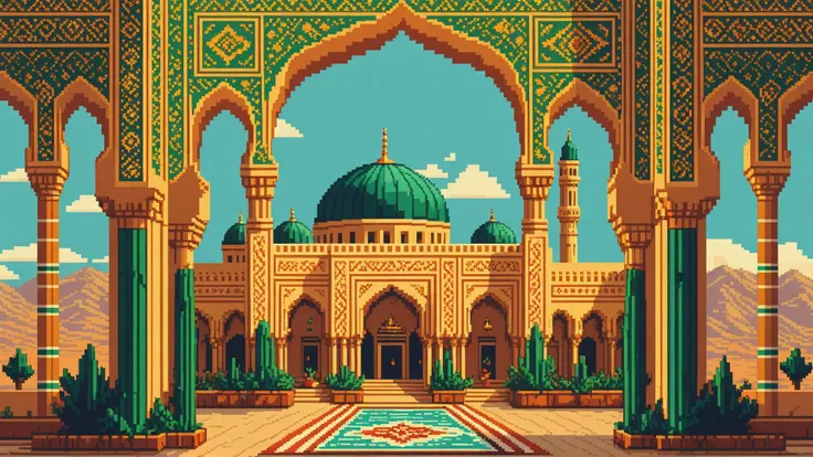 Alluring Morocco and Ashgabat, <lora:pixel_art:5> pixel art